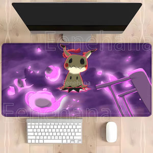 Potdemiel | HD Printing Mouse Pad Pokemon Mimikyu Anime Kawaii PC Keyboard Overlock Gaming Mousepad Offices Non-slip Base 40x90cm Desk Mat