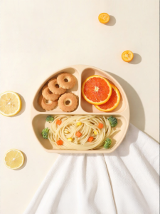 Beeshum |Smile Design Suction Plate Divided Toddler Feeding Plate