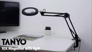 10X Magnifying Glass with Light and Stand with 72 LED Light and 3 Color Modes Lamp Illuminated Magnifying for Close Work