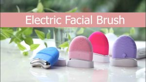 Electric Silicone Face Brush Sonic Vibrate Facial Cleasing Brush IPX7 Massage Function