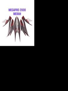Stiker Lis Striping Honda Megapro Primus Tahun 2008 Merah Silver