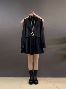 เสื้อเชิ้ตลำลองสไตล์เกาหลีไซส์ใหญ่ แขนยาว ผ้าผสมผ้าขนสัตว์ สไตล์ลำลอง ทรงเข้ารูป เสื้อคลุมกันหนาวแบบมีฮู้ด