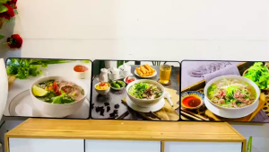 (CÓ ẢNH THẬT)Tranh treo tường phở bò 4 trang trí decor quán nhà hàng kèm đinh