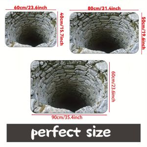 VIKAMA 3D Visual Polyester Cloth Floor Mat for Household Bathroom Door Absorbent and Non Slip Foot Mat Home Decoration.