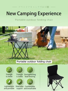 【TOP SALE】Camping Chair Outdoor Reclining Chair Folding Beach Chair Office Chair Bed Nap Chair Moon Chair Outdoors Portable Carry Heavy Duty Folding For Camping Fishing Leisure Sports