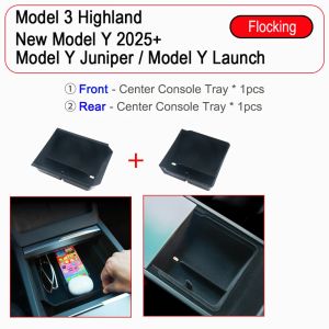 Storage Box for Tesla Model Y Juniper Launch 2025 Model 3 Highland Organizer Accessories Center Console Trays Hidden Cup Holder