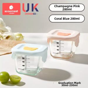 KESCOORL | Steamable Glass Baby Food Storage Container Set