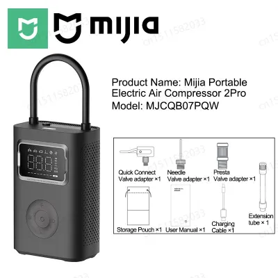 MIJIA 100% Original Electric Air Compressor 2 Pro45S Fast InflationReinflate 16 TiresPressure 150psiElectric Air Pump