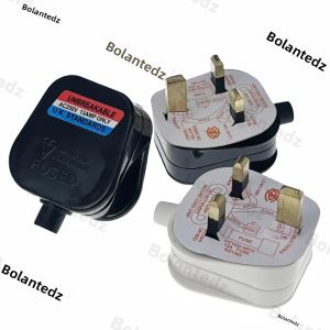 Đen/Trắng 3 Chân Phích Cắm Điện Chính Hãng Của Vương Quốc Anh 13A Ổ Cắm Điện Có Cầu Chì Cho Thiết Bị Gia Dụng Chất Lượng Cao Không Dây Điện