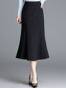 Váy Đuôi Cá Màu Xám Ôm Vừa Vặn Dài Vừa Phải Phong Cách Hàn Quốc Váy Công Sở Mùa Hè 2025 Váy Chữ a Không Tay