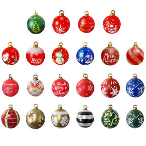 【New Arrival】 60CM Xmas Decorative Ball PVC Christmas Inflatable Ball Colorful Versatile Porch Courtyard Ornaments