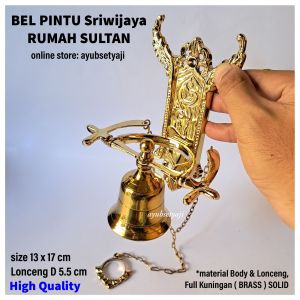 Bel Pintu Sriwijaya RUMAH SULTAN Lonceng kuningan antik lonceng klinting krincingan BRASS Bell motiv Sayap Garuda Bel Tanduk