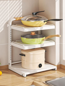 Adjustable Kitchen Rice Cooker Countertop Drawer Style Air Fryer Microwave Storage Rack Modern Simplicity Carbon Steel Organizer