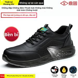 DINGGU | Giày Bảo Hộ Lao Động Nam Mùa Đông Mũi Thép Chống Va Đập Chống Đâm Xuyên Nhẹ Thoáng Khí Bền Đế Mềm