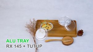 Alumunium Foil Tray Cup RX 145 + Tutup Lasagna Macaroni Schotel Klapertart Muffin Cupcake Bolu Roti Mini Brownies Zupa Soup isi 100 pcs