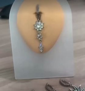 จิวสะดือ Long Round Pendant Belly Ring Women Piercing Body Jewelry Party Jewelry