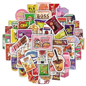 50Pcs Cartoon Snacks Food Waterproof Stickers For Phone Bike Motorcycle Helmet Decal BulingBulingStickers Store