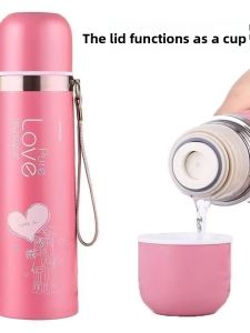 Large Capacity 500ml Double Layer Stainless Steel Insulated Water Cup Portable Mens And Womens Tea Cup Student Water Bottle