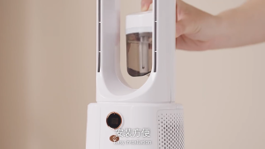 SG【Ready Stock】Advanced Bladeless Electric Fan with 3D Vortex Airflow Integrated Humidifier Function and Soothing Night Light for Bedroom Use