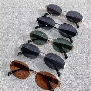 *READY STOCK AT MALAYSIA*Fashion New Oval Frame Sunglasses For Women Retro Gold Rim Sunglasses For Men Metal Anti-ultraviolet Glasses Cermin Mata Hitam 太阳镜