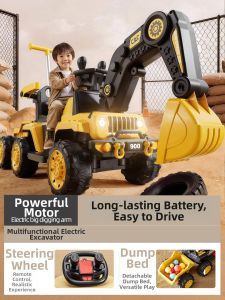 BASEBO | Ride-on Remote Control Electric Excavator Toy