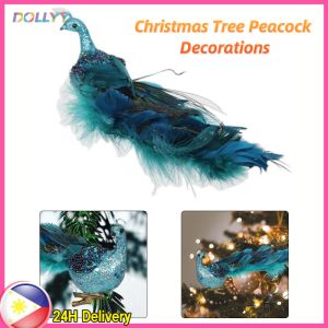 Dollyy Christmas Tree Peacock Decorations: 27*8*9cm 3D Bird Ornaments