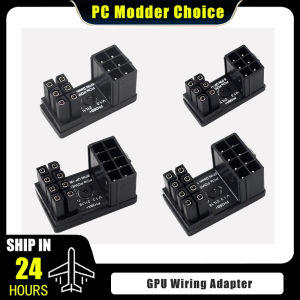 Graphics Card Power Supply Adapter Elbow 180° GPU PSU Steering Connector PCI-E 6Pin 8Pin Rotating Wiring Artifact Solution