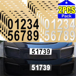 2PCS 0-9 Car Number Reflective Sticker Car License Plates Reflective Digital Label Sticker Mailbox House Number Reflective Stickers