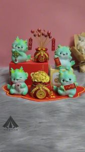 Mô hình tượng rồng 2024 rồng con năm mới cute đang yêu làm quà tặng tráng trí tết decor kèm hộp làm quà