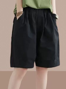 Summer 2025 Ladies Thin Straight Leg Sporty Shorts Loose Workwear Wide Leg Small Size Friendly Casual Trousers