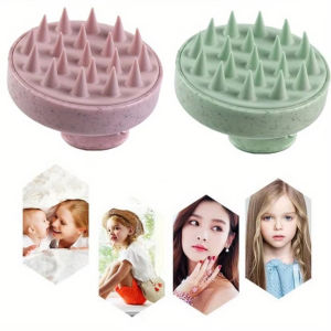 Bàn Chải Gội Đầu Bằng Silicon Mềm Mại - Dụng Cụ Massage Da Đầu Làm Sạch Và Tạo Kiểu Tóc Dùng Cho Tắm Và Gia Đình