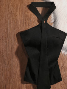 เสื้อกั๊กสายเดี่ยวคอวีสีดำเซ็กซี่สำหรับผู้หญิง ฤดูร้อน 2025 ทรงเข้ารูป แขนกุด ทรงเข้ารูป ทรงเข้ารูป เสื้อผ้าทำงาน