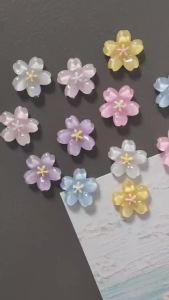 6pcs Mixed Colors Cherry Blossom Flower Fridge Magnets Sakura Refrigerator Magnets Floral Fridge Accessories Home Decoration