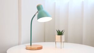Đèn Bàn Đèn Học Đọc Sách Làm Việc Chống Cận PIXAR Đế Gỗ Vintage Đèn Học Bóng Led Chống Cận