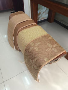 Breathable Summer Cool Mat Real Wood Long Bench Seat Pad Rectangular Pad Long Chair Seat Pad Anti-Slip Long Board Seat Pad