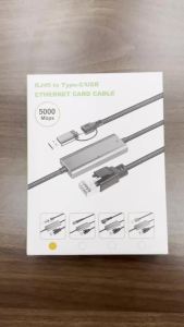BSN | Angle USB C to Ethernet Cable 1000Mbps Type C to RJ45 Gigabit LAN Network Adapter Cable for MacBook Pro/Air iPhone 15 16 Series
