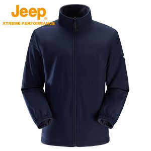 จี๊ป | แจ็คเก็ตแบบสวมสองด้านที่อบอุ่นและทนทานสำหรับผู้ชาย เสื้อคลุมกันลมกันฝนสำหรับกลางแจ้งในฤดูใบไม้ร่วงและฤดูหนาว แจ็คเก็ตโพลีเอสเตอร์ JEEP เสื้อกั๊กยาวปกติ