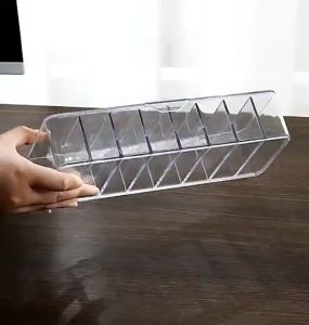 1Pc Transparent 7/8 Grid Storage Box Desktop Data Cable Storage Box Dustproof Small Object Storage Box
