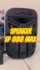 Speaker Bluetooth Karaoke 9 Inch Bonus 2 Mic - LED Multicolor Super Bass! Bisa AUX/Radio/TF Card