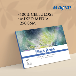 MayArt FB Mixed Media Paper Pad 250gsm 100% Cellulose A3/A4