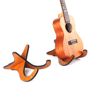 PLAYOU Ukulele Stand Acoustic Folk Guitar Violin Bracket Wooden Stand X-Frame Folding for Guitar Ukulele Violin