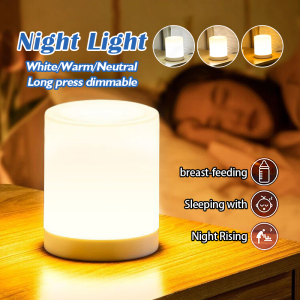 [✅SG Ready Stock]Portable Night Light Bedside Table Lamp Rechargeable Touch Lamp Bedroom Ambient Light Hanging Lamp With Adjustable Brightness Changeable Colors Timer for Home/Bedroom/Office/Hallways