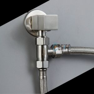 GRIPO 304 stainless Square one way angle valve with 304 stainless Tee-junction connector matte finish