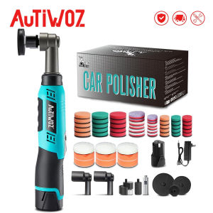 AUTIWOZ Cordless Mini Polisher 1/2/3 Inch DA & Rotary Buffer 12mm Orbit 6Speed Scratch Remover 2000mAh Battery