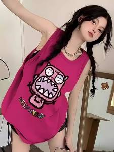 DVDK | Sleeveless Cropped Top Women Summer Fashion Printed