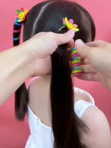 BabyShop-C1167 Ikat Rambut Bergulir Anak Perempuan Motif Lucu / Karet Ulir Pita Kabel Ikat Rambut