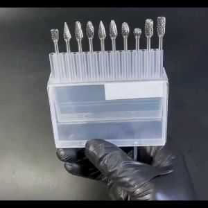 10 pcs Solid Carbide Burrs Rotary Files Diamond Burrs Set 6x3mm Mata Rotary Porting Tool Tungsten Steel Solid Carbide Burrs Rotary Files Diamond Burrs Set