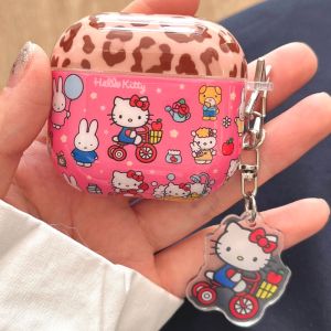 Cute Sanrio Hello Kitty Earphone Case For Airpods Pro Pro2 Pro3 4 3 2 1 Wireless Bluetooth Headset Protective Cover With Pendant