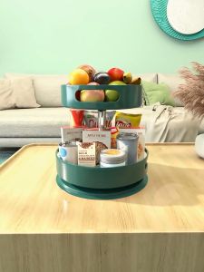 Metal Material 360°Rotating Spice Rack Storage Tray for Spice Sorting 1/2/3 Tier Turntable Rack For Kitchen/Bathroom