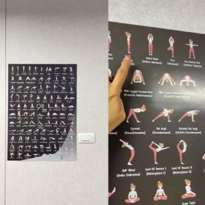 โปสเตอร์โยคะท่าต่างๆ 98 ท่าพร้อมชื่อเรียก ขนาด 50x70 cm. (98 yoga poses) สำหรับผู้ฝึกเล่นโยคะ